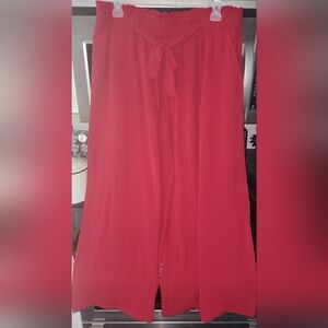 Elegant Wide Leg Red Pants for Women